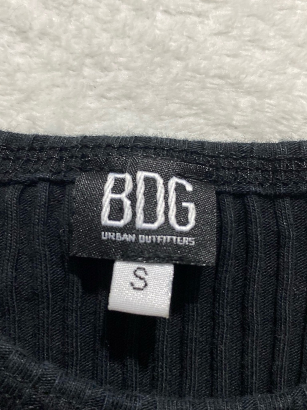 BDG Black Ribbed Tank - Women's Sleeveless Crew - Picture 3 of 3